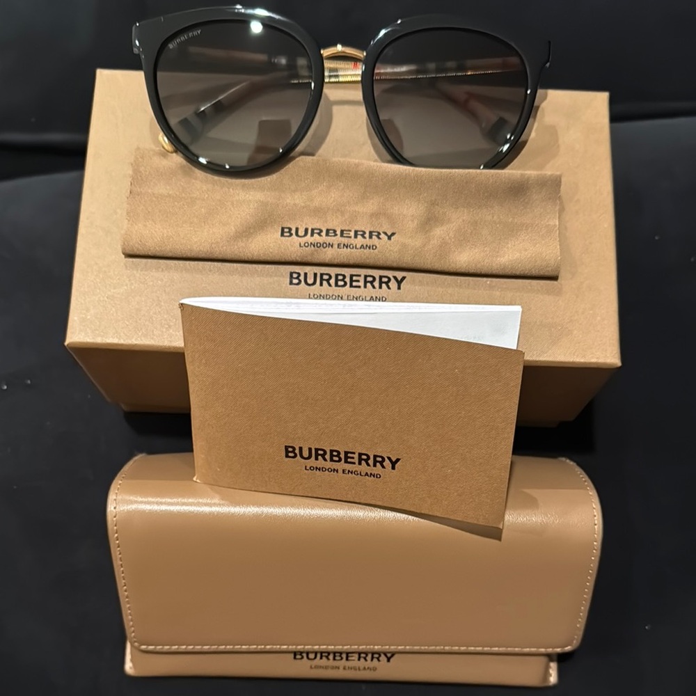 Burberry Gold and Black Sunglasses